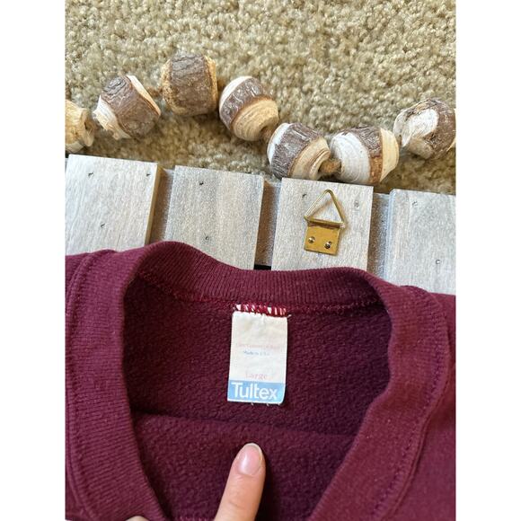 Vintage Oklahoma University UO Sooners Wagon Maroon Red Sweatshirt - Picture 4 of 7